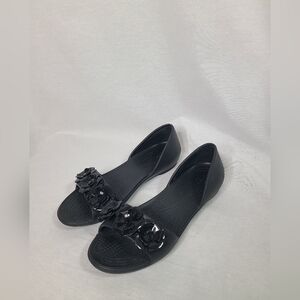 Crocs Women's Lina Flower Dorsay  Open Toe Ballet Flats Size 8